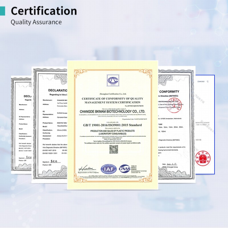 pasteur pipette certifications