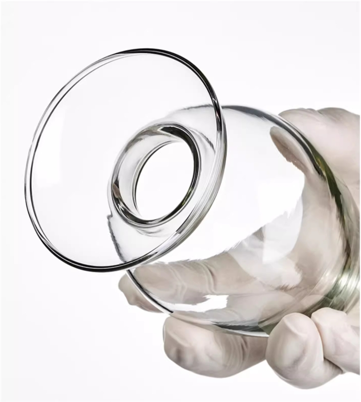 Glass Conical Seed Bottle Laboratory Glassware Display Sample Pear Shaped Bottle With Rubber Stopper