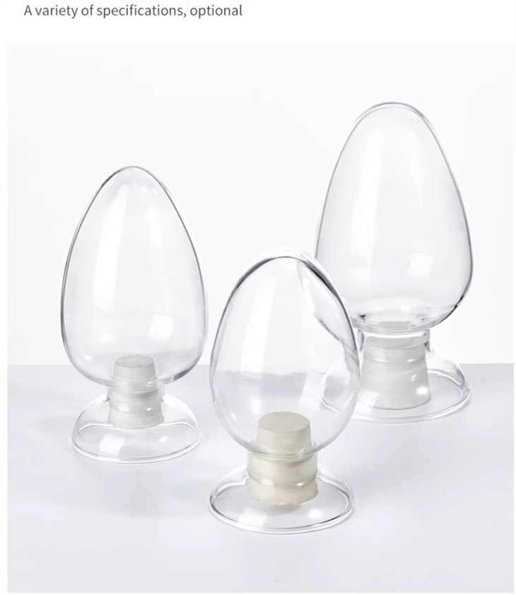 Glass Conical Seed Bottle Laboratory Glassware Display Sample Pear Shaped Bottle With Rubber Stopper