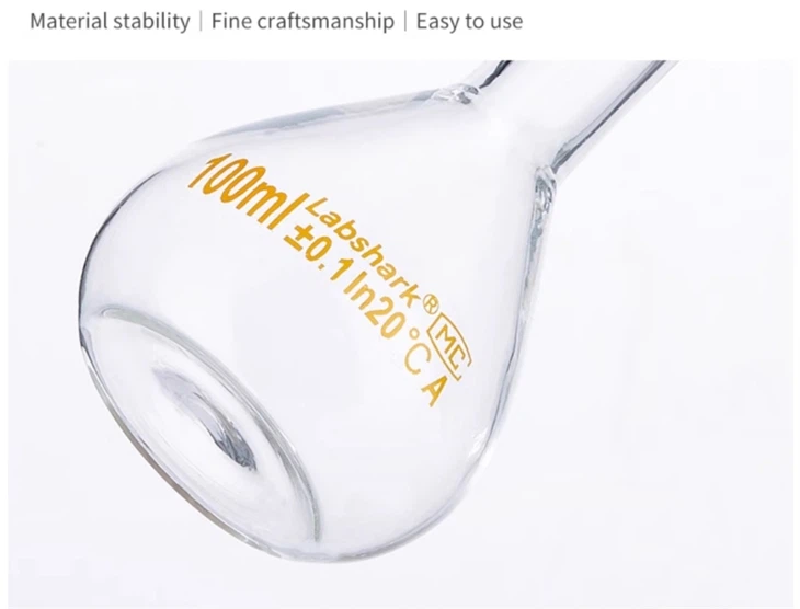 GLASSWARE EQUIPMENT 250ML VOLUMETRIC FLASK BOROSILICATE GLASS, FOR CHEMICAL LABORATORY