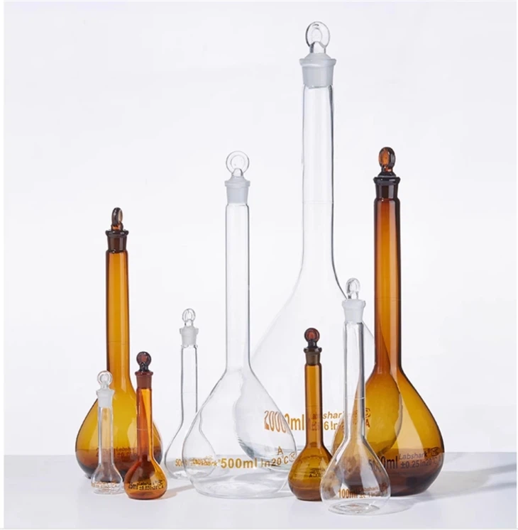 GLASSWARE EQUIPMENT 250ML VOLUMETRIC FLASK BOROSILICATE GLASS, FOR CHEMICAL LABORATORY