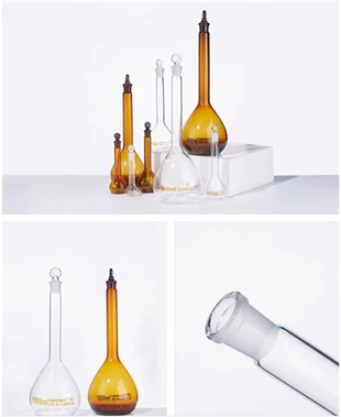 High Quality Laboratory Glass Volumetric Flask 1000ml Borosilicate Glass Volumetric Flask Clear Measuring Flask With Stopper